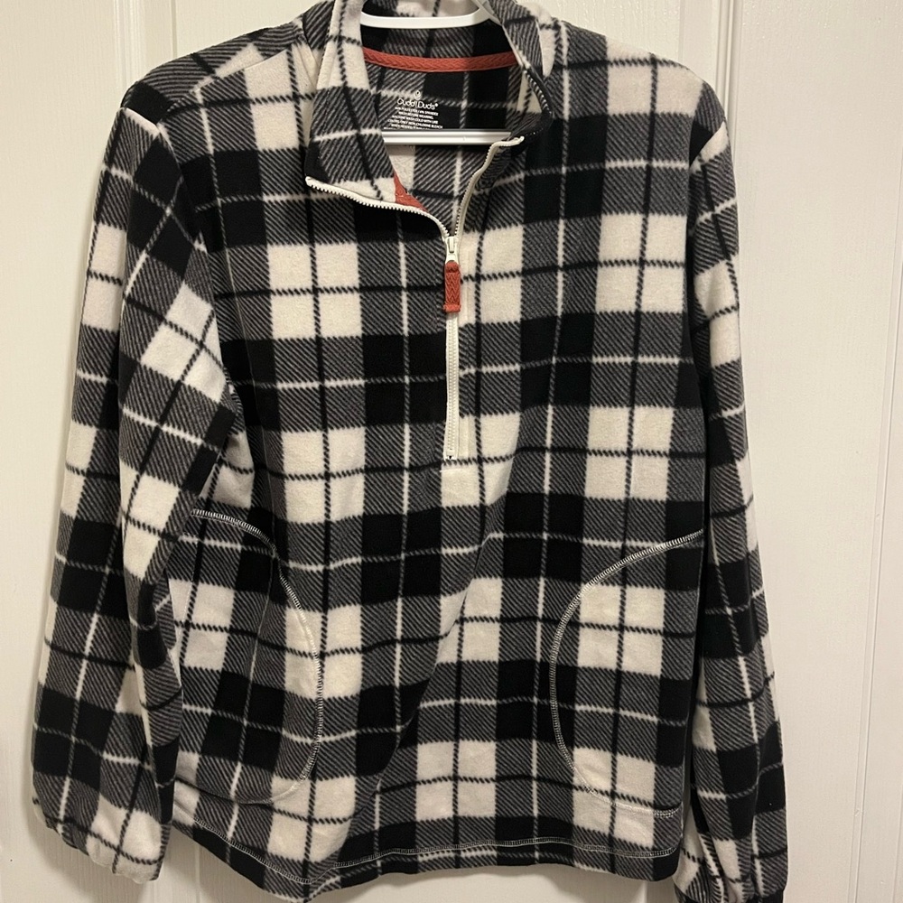 Long Sleeve Gingham Half Zip Pullover